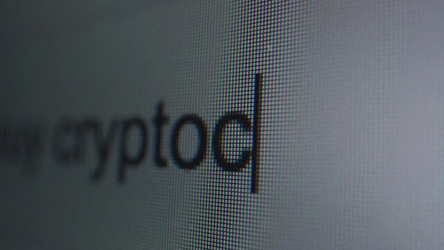 Internet Search Engine Typing Crypto Currency Investment - Truck Shot
