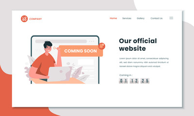 Illustration design of website or landing page publish coming soon concept