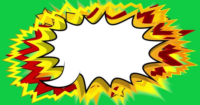 Abstract Comic Book Background. Motion poster. 4k animated Cartoon fast motion clouds, elements stock video. Comics backdrop. Retro pop art style.