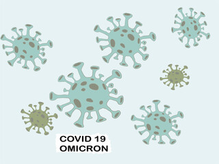 SARS-CoV-2 A variant of the omicron coronavirus. Microscopic view of infectious viral cells.