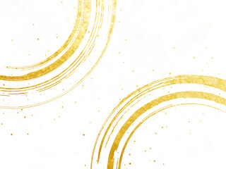 背景　背景素材　和柄　筆　円　テクスチャ　水彩　年賀状　お正月　グランジ　壁紙　背景イラスト　金色