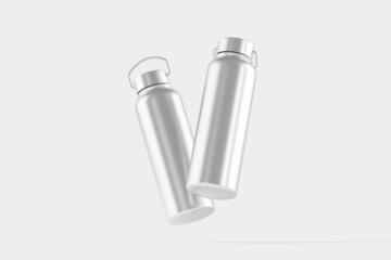 Thermal Sport Water Bottle 3D Rendering White Blank Mockup