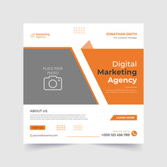 Digital marketing agency creative and corporate business social media post template	  Modern abstract flat corporate real estate  social media post
