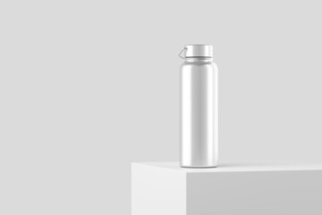 Thermal Sport Water Bottle 3D Rendering White Blank Mockup