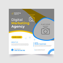 Digital marketing agency creative and corporate business social media post template	  Modern abstract flat corporate real estate  social media post
