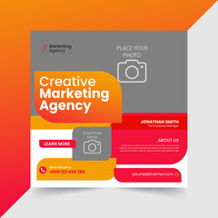 Digital marketing agency creative and corporate business social media post template	  Modern abstract flat corporate real estate  social media post
