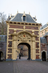 Fototapeta na wymiar Europe, Netherlands, The Hague. The royal gate to the Binnenhof.