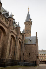 Europe, Netherlands, The Hague. Ridderzaal steeple towers over Binnenhof courtyard.