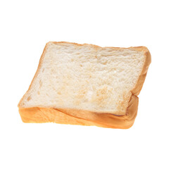 Slices toast bread on white background
