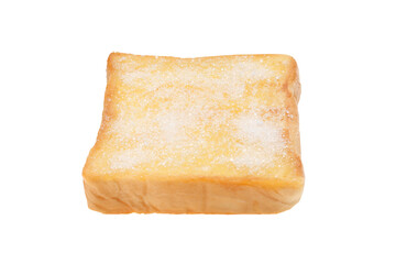 Slices toast bread on white background
