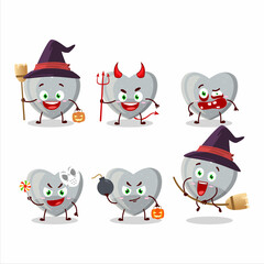 Halloween expression emoticons with cartoon character of white love gummy candy
