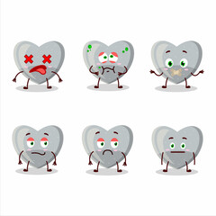 White love gummy candy cartoon character with nope expression