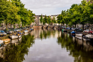Fototapeta na wymiar Canal Amsterdam, Holland, Netherlands.