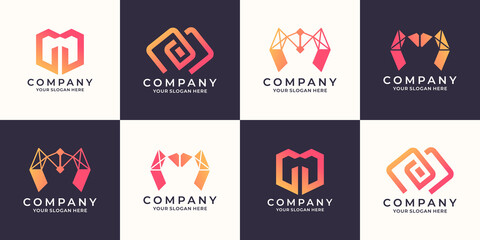 creative initial letter m collection logo