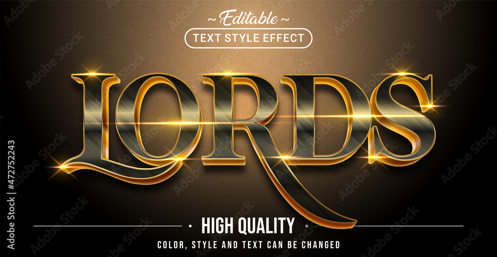 Aufkleber Editable text style effect - Lords text style theme.