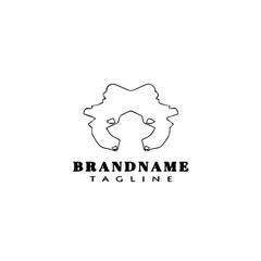 crossed gun logo cartoon design template icon black cute vector illustration