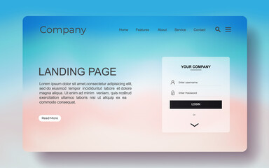 Landing page abstract background blue gradients color