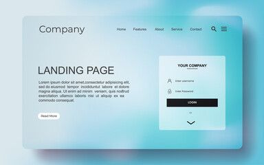 Landing page abstract background blue gradients color