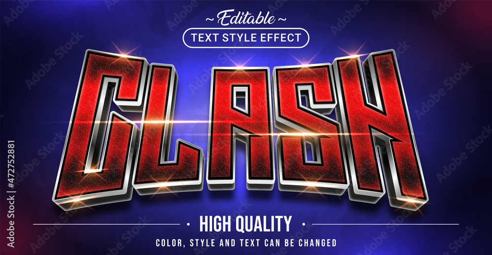 Poster Editable text style effect - Clash text style theme.