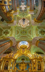Fototapeta na wymiar Russia, Moscow. Ceiling of Peter and Paul Cathedral, Moscow, Russia