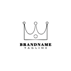 Fototapeta premium crown logo cartoon design template icon black simple vector illustration