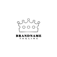 crown logo cartoon design template icon black isolated simple illustration