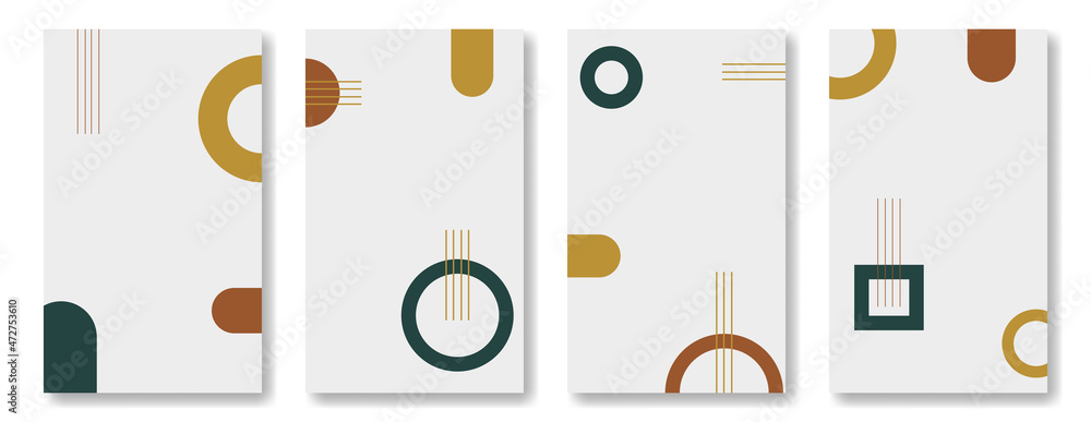 Poster abstract art set of vertical backgrounds with empty space for text for posting with social media and