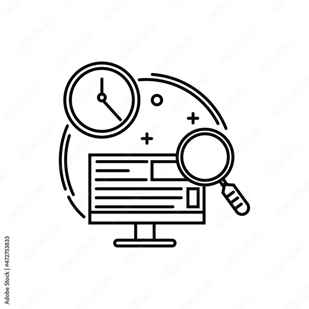 Poster the linear illustration of the living issue. a logo of document storage for website or app interface