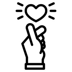 Obraz premium heart line icon