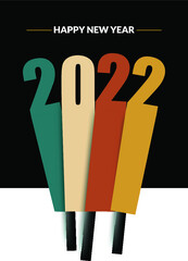 Happy New Year 2022 with 3d letters