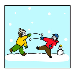 雪合戦　イラスト