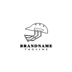 Fototapeta premium cricket helmet logo icon cartoon design template black isolated illustration