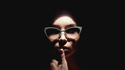 portrait of Beautiful woman in glasses