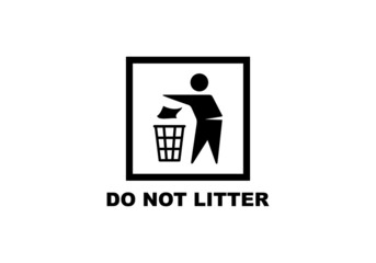 Do not litter simple flat icon vector illustration
