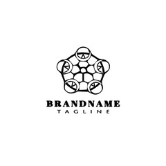 crop circles logo cartoon icon design template black vector illustration