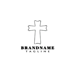 Obraz premium cross logo cartoon icon design template black isolated vector illustration