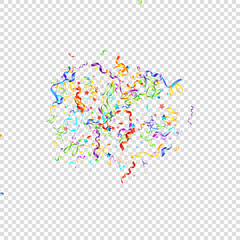 Color serpentine carnival red spiral ribbon curly