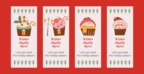 A set of Christmas illustrations.