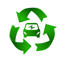 Electro car logo. Eco friendly and nature life poster design. Use it for web, print poster or package design.