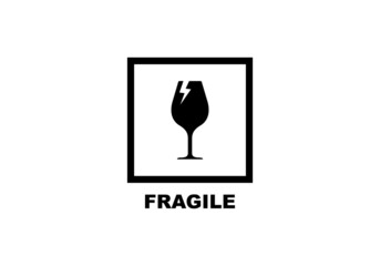 Fragile simple flat icon vector illustration
