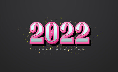 2022 happy new year classic pink elegant