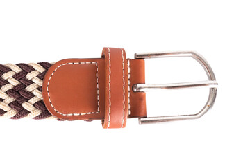 belt buckle isolated on white background closeup