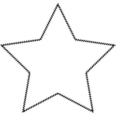 Straight yarn or rope star as border of frame in marine illustration