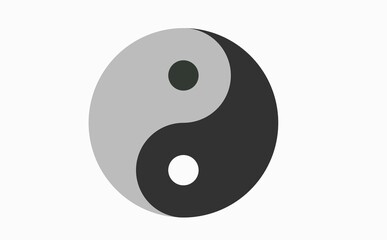 Yin and yang. Symbol of opposite. Gray background. 3D image. 3d rendering