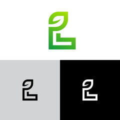 L letter leaf logo simple and modern for your brand or company