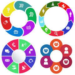 Business infographics. Set of pie chart	