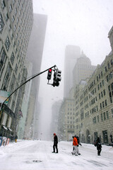 snowy winter in the city - 472759479