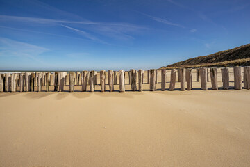 Flawless Beach where the Wind has straighten the sand at the Beach of Domburg/ Netherlands