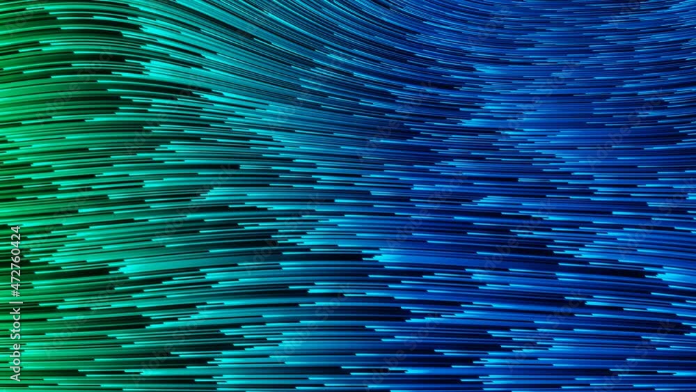 Poster abstract blue and green 3d rendered seamless waving lines backdrop design. elegant and futuristic li