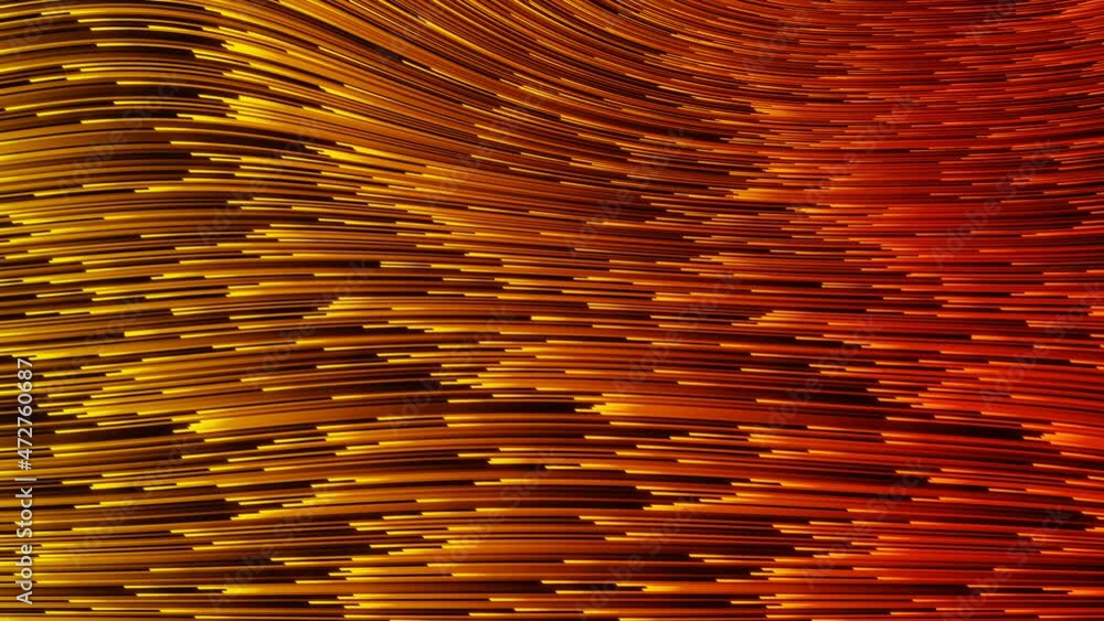 Poster trendy video background. 3d rendered abstract lines with smooth motion concept. red and yellow anima